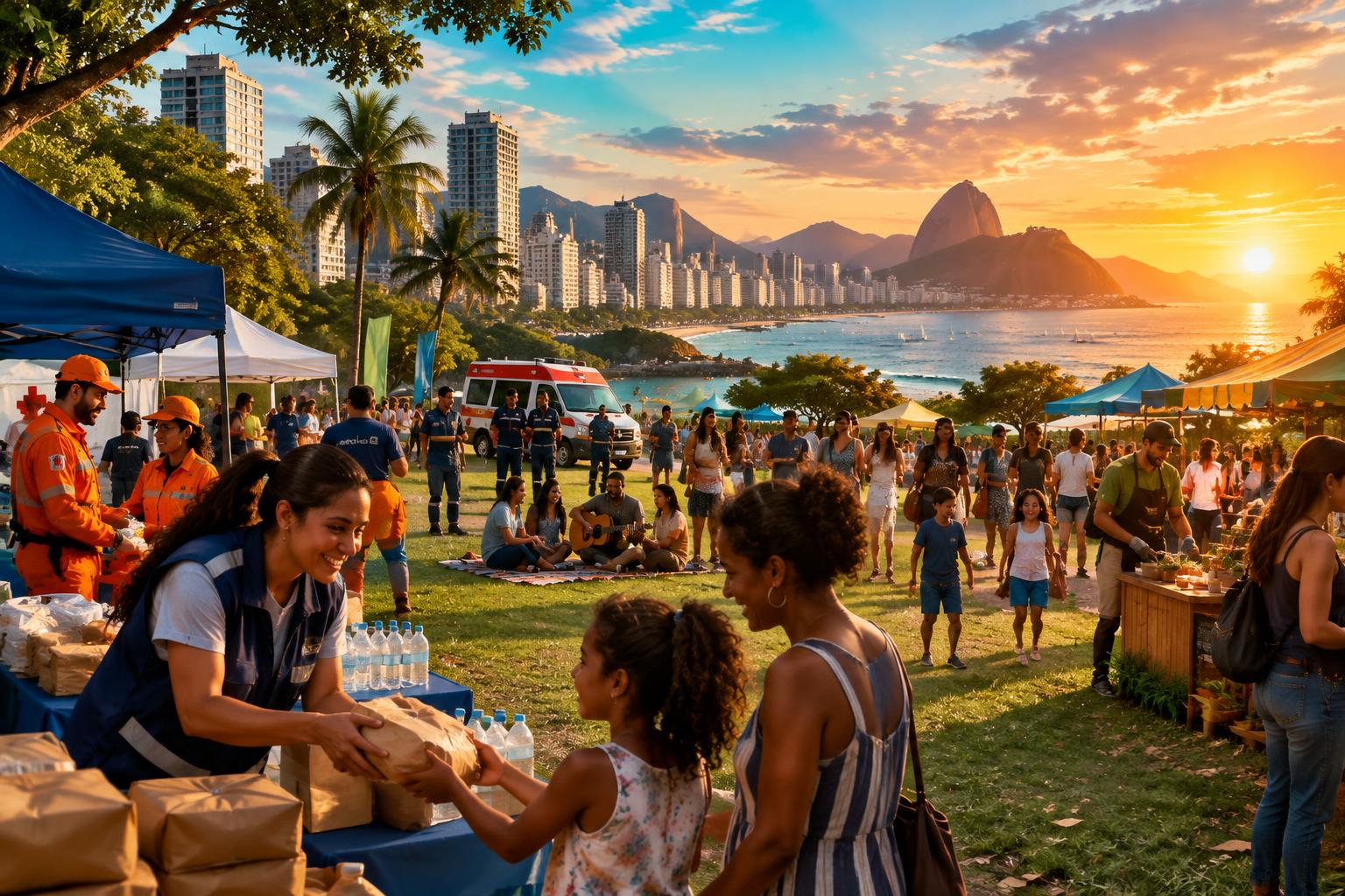 Encontro comunitário na orla do Mundo Blazze